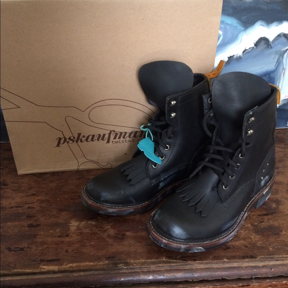 Paul S Kaufman Detour Leather Combat Boot unisex